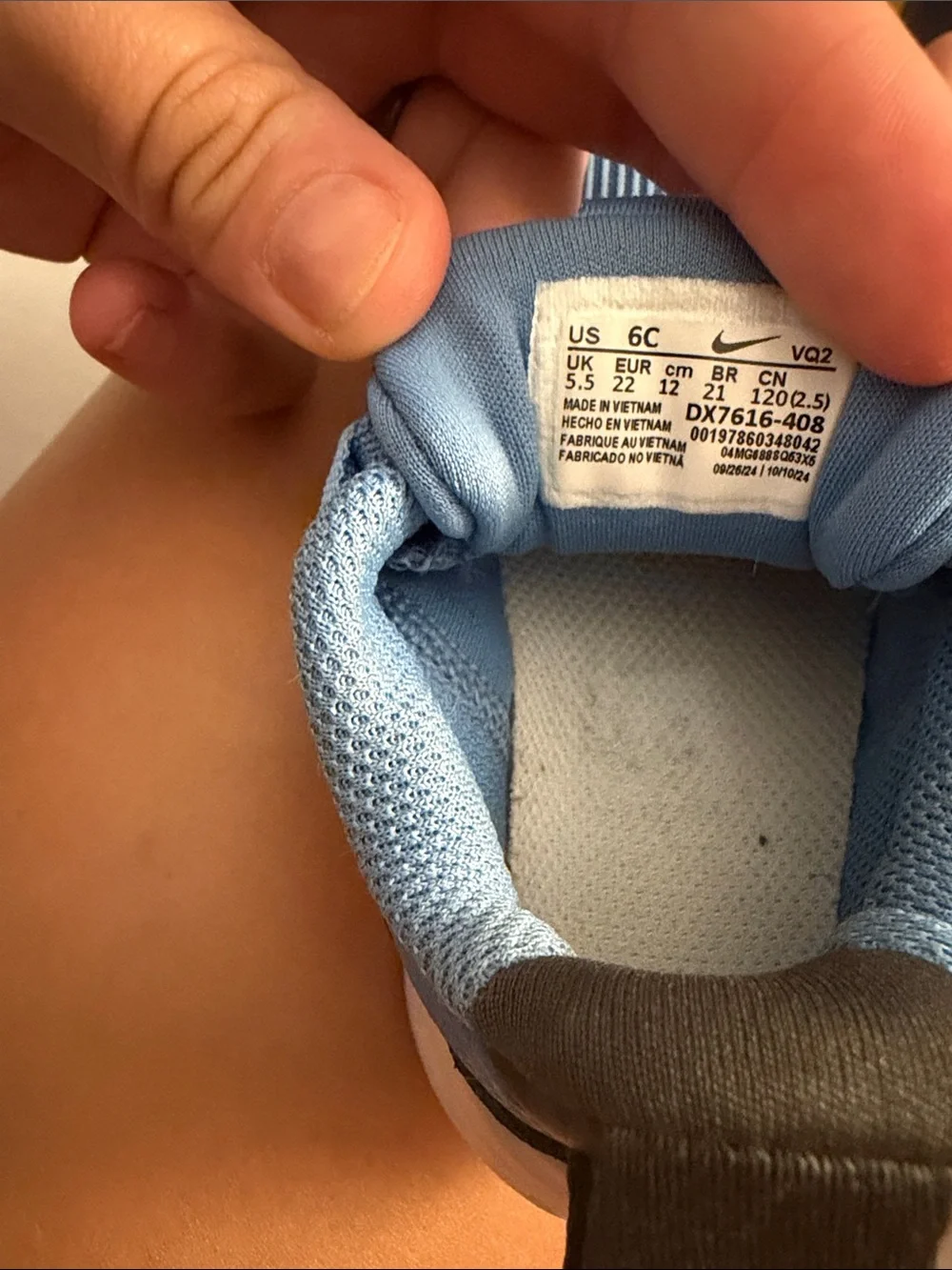Nike Blue Kids Sneakers with Black Swoosh